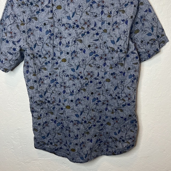 NWT Good Man Brand Floral Print Short Sleeve Button Down Shirt Size M - Picture 6 of 8